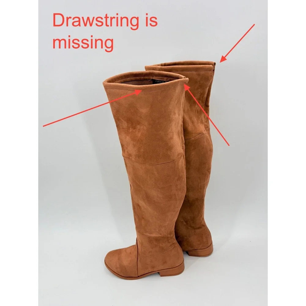 rue21 Dakota-20L Tan Faux Suede Over the Knee Flat Boots Women Size 6